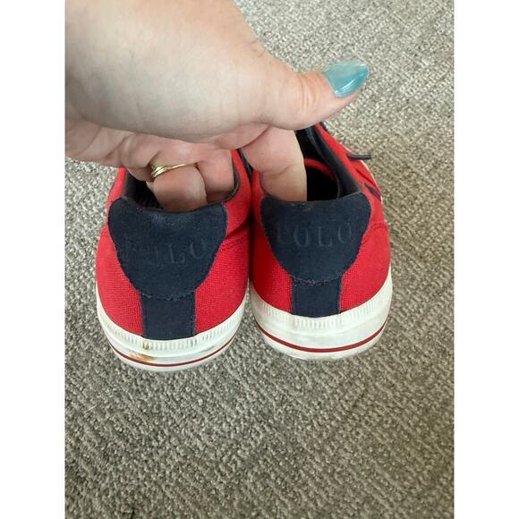 Polo Ralph Lauren Vaugh red canvas sneakers for men size 10.5 - Picture 6 of 10
